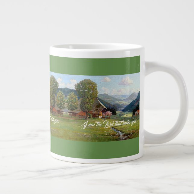 Alpen Meadow Stream Gott heilt Sie Jumbo-Tasse (Rechts)