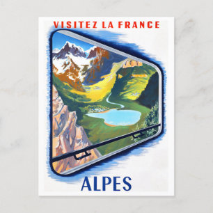 Alpen mit dem Zug Frankreich Vintage-Reise Postkarte