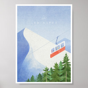 Alpen Vintages Skireisepaket Poster