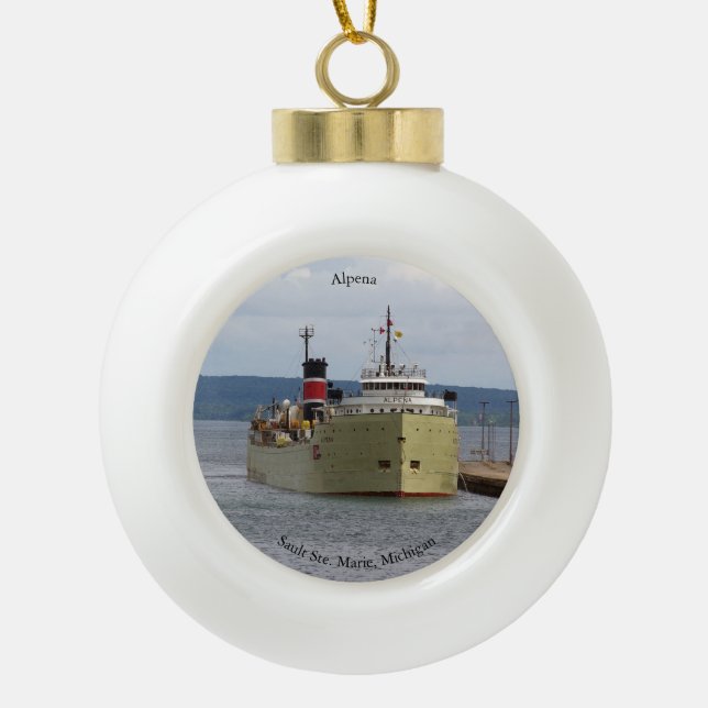 Alpena bei Soo Ball oder Schneeflocke Keramik Kugel-Ornament (Vorderseite)