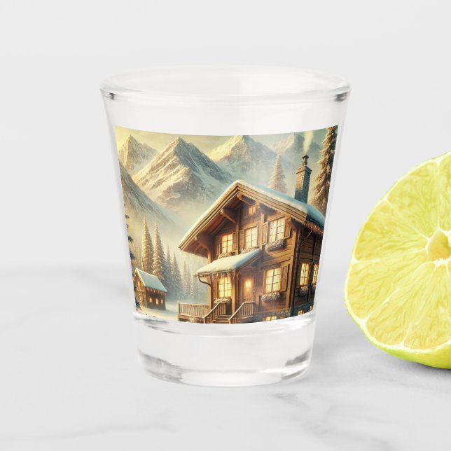 Alpenarm Schnapsglas (Vorderseite)