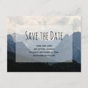 Alpengebirge Hochzeit Save the Date Einladungspostkarte