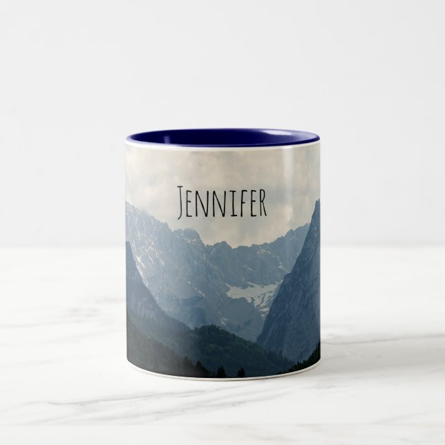 Alpengebirge Natur Foto Zweifarbige Tasse (Mittel)