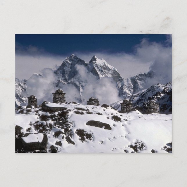 Alpengebirge, Nepal Winter Postkarte (Vorderseite)