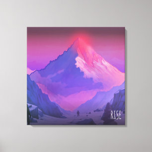 Alpenglow Everest RISE Minimalistisch Motivierend Leinwanddruck