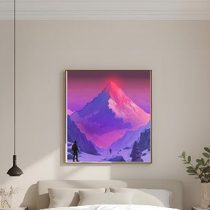 Alpenglow Everest RISE Minimalistisch Motivierend Leinwanddruck