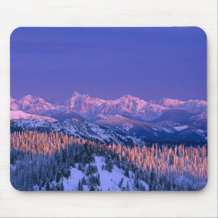 Alpenglühen trifft die Gipfel des Glacier Mousepad