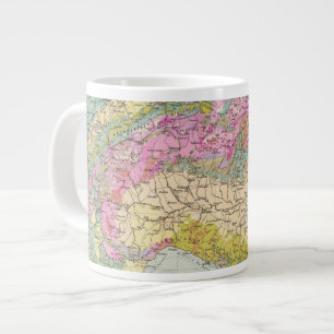Alpenlander - Atlas Karte der Alpen Jumbo-Tasse