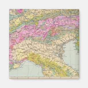 Alpenlander - Atlas Karte der Alpen Magnet
