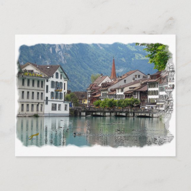 Alpenlandschaft Postkarte (Vorderseite)