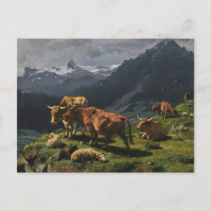 Alpenlandschaft Rinder Schafe von Rosa Bonheur Pos Postkarte