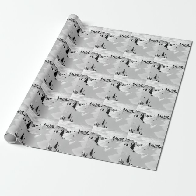 Alpenlandschaft: Schneesichere Berge Geschenkpapier (Ungerollt)