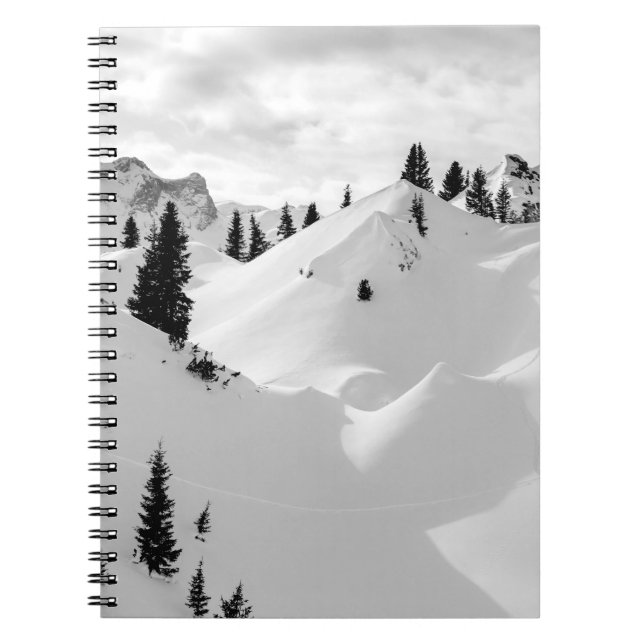 Alpenlandschaft: Schneesichere Berge Notizblock (Vorderseite)