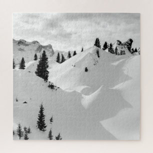 Alpenlandschaft: Schneesichere Berge Puzzle