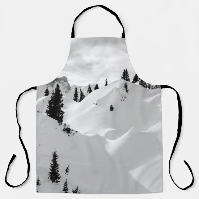 Alpenlandschaft: Schneesichere Berge Schürze (Vorderseite)