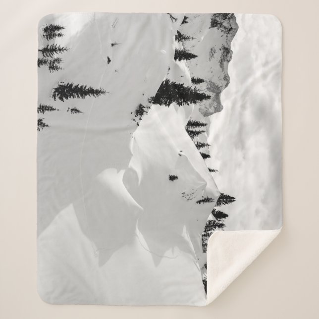 Alpenlandschaft: Schneesichere Berge Sherpadecke (Vorderseite)