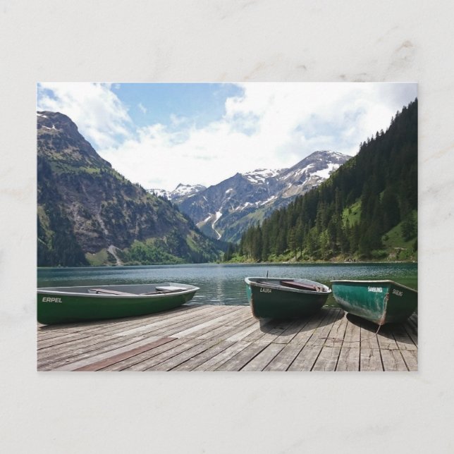 Alpensee Postkarte (Vorderseite)