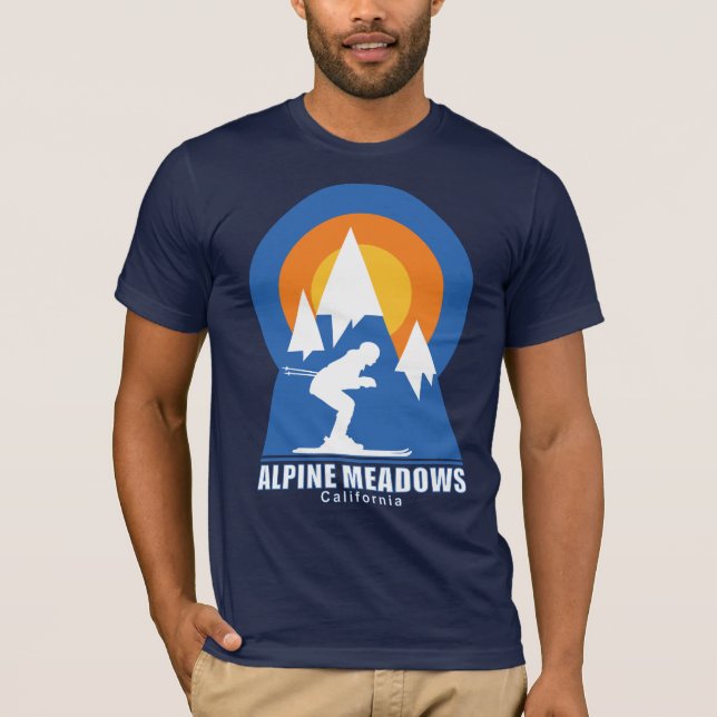 Alpenwiese Ski Sunset T - Shirt (Vorderseite)