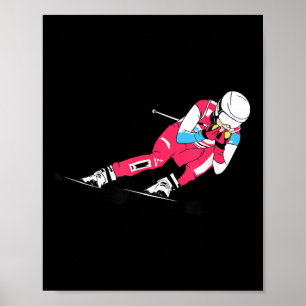 Alpes Skifahren Skifahren Skifahren Ski Downhill Poster