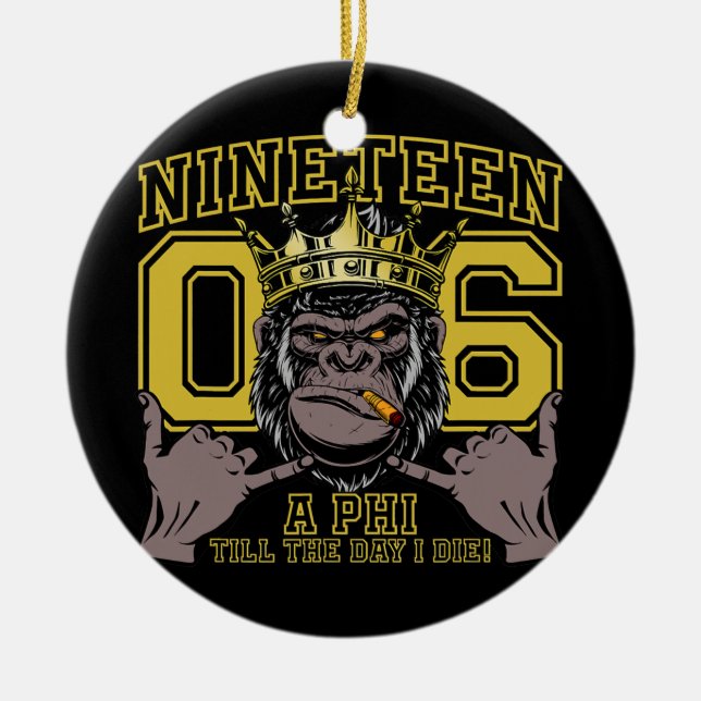 Alpha-Afrikaner 1906 Brüderlichkeit Ape Hand-Zeich Keramik Ornament (Vorne)