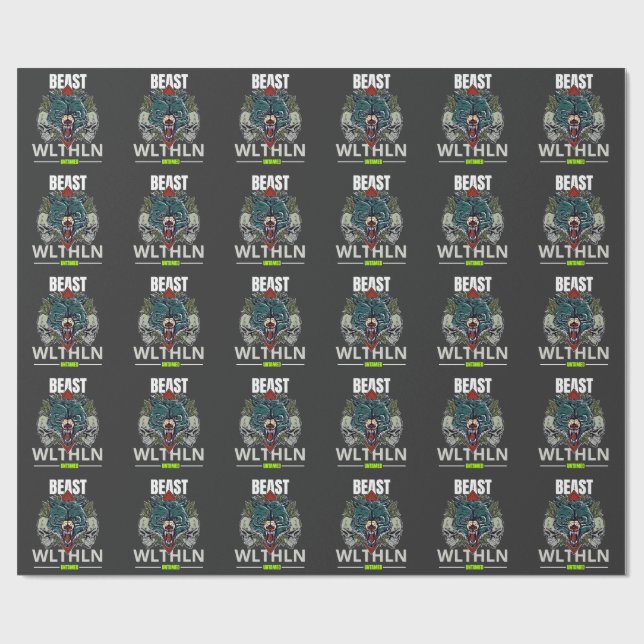 Alpha Beast _ Untamed Wolf Streetwear Fearless  Geschenkpapier (Flach)