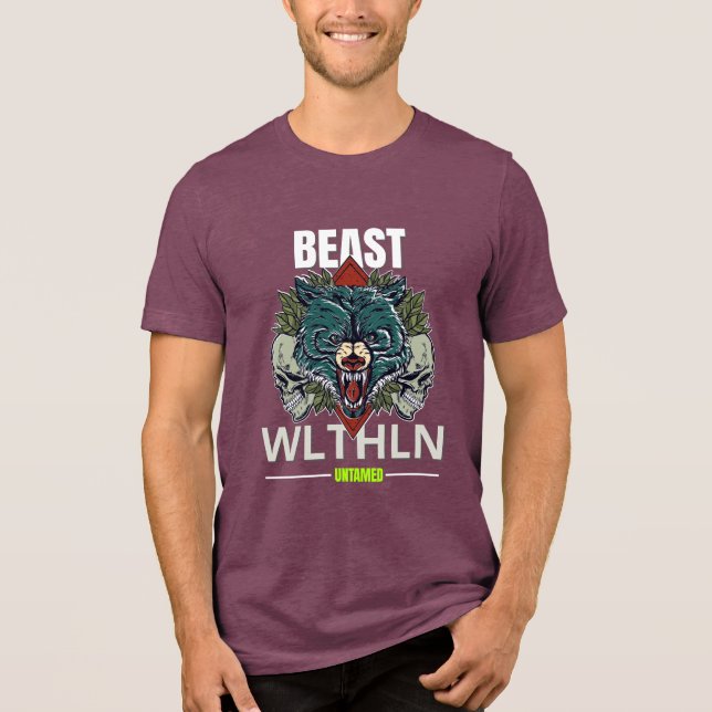 Alpha Beast _ Untamed Wolf Streetwear Fearless  Tri-Blend Shirt (Vorderseite)