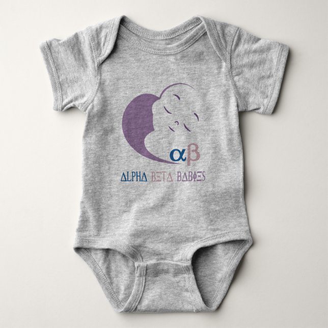 Alpha Beta Baby Logo Onsie Baby Bodysuit Baby Strampler (Vorderseite)