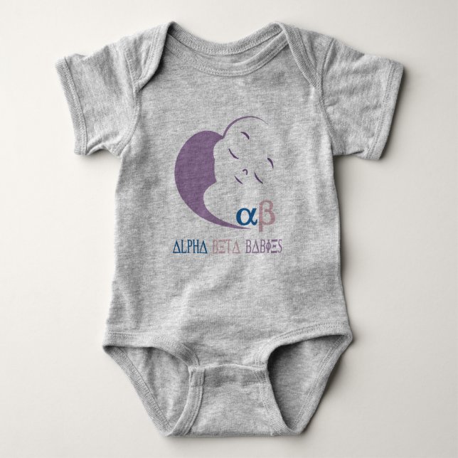 Alpha Beta Baby Logo Onsie Baby Bodysuit Strampler (Vorderseite)