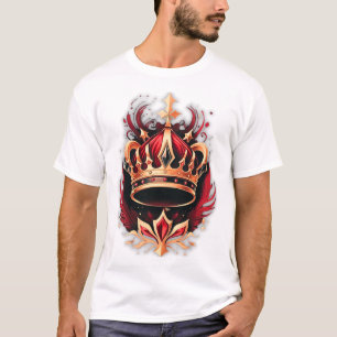 Alpha Boss Crown Luxus-T-Shirt – Premium Rot Schwa T-Shirt