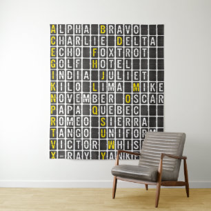 Alpha-Bravo-Charlie Wandteppich