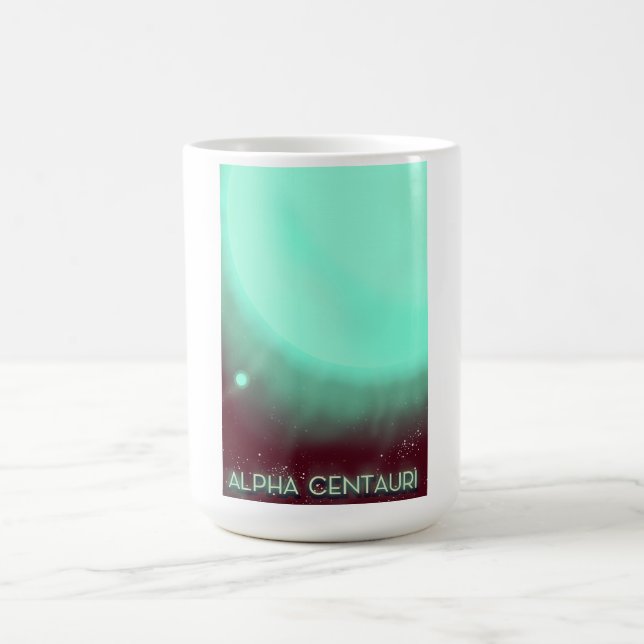 Alpha Centauri Space Art Poster Verwandlungstasse (Zentrum)