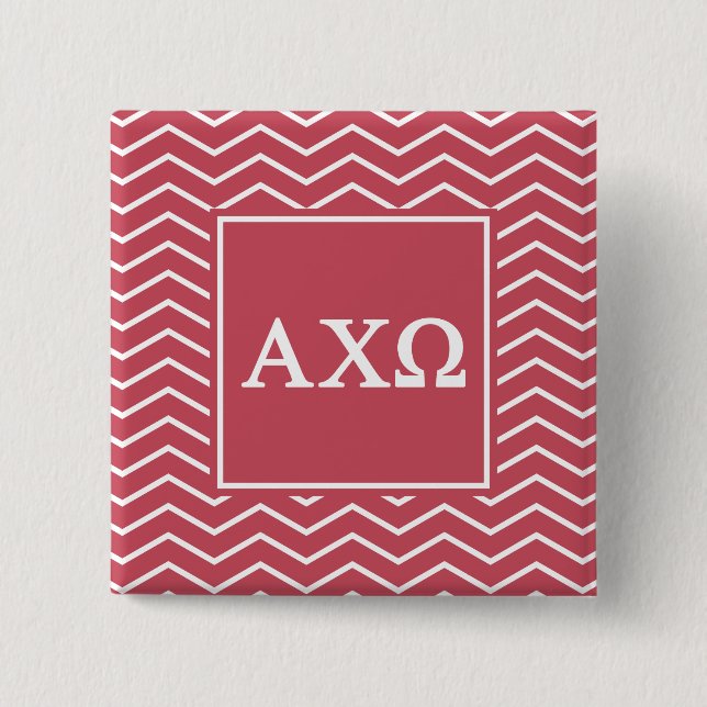 Alpha Chi Omega | Chevron-Muster Button (Vorderseite)