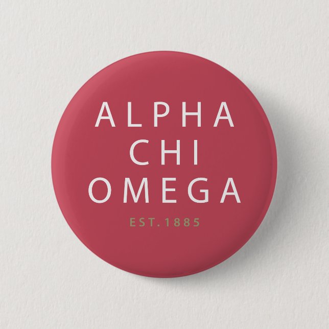 Alpha Chi Omega| Est.1885 Button (Vorderseite)