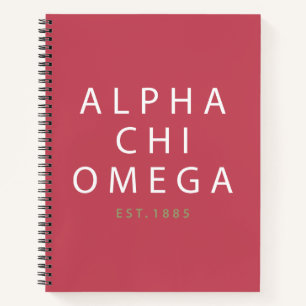 Alpha Chi Omega Est. 1885 Notizbuch