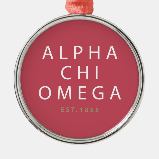 Alpha Chi Omega| Est.1885 Ornament Aus Metall (Vorne)