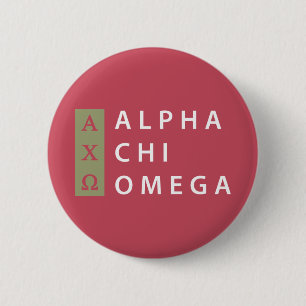Alpha Chi Omega   Gestapeltes Logo Button