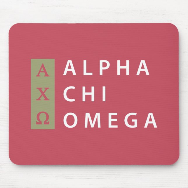 Alpha Chi Omega | Gestapeltes Logo Mousepad (Vorne)
