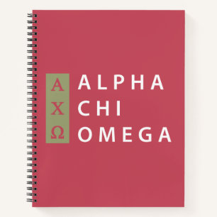 Alpha Chi Omega Gestapeltes Logo Notizbuch
