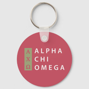 Alpha Chi Omega   Gestapeltes Logo Schlüsselanhänger