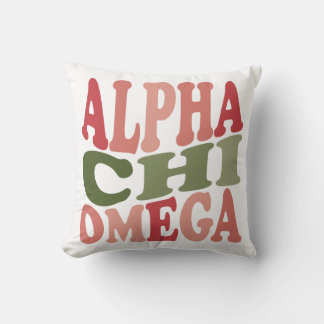 Alpha Chi Omega Groovy Retro gestapeltes Grafikdes Kissen