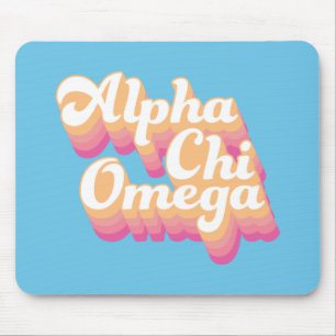 Alpha Chi Omega Groovy Schrift Mousepad