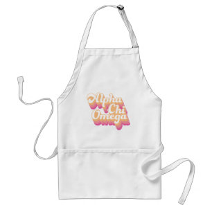 Alpha Chi Omega Groovy Schrift Schürze