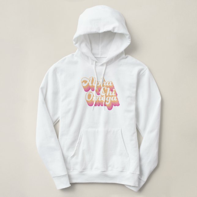Alpha Chi Omega| Groovy Script Hoodie (Design vorne)