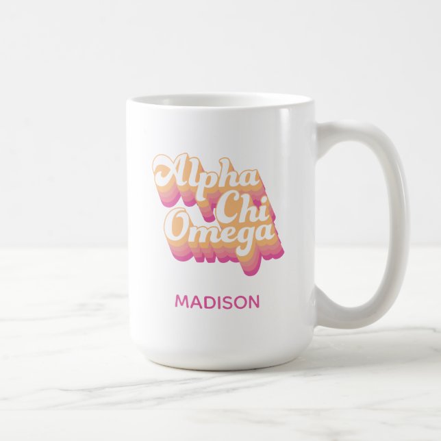 Alpha Chi Omega| Groovy Script Kaffeetasse (Rechts)