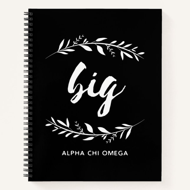Alpha Chi Omega | Großer Kranz Notizbuch (Vorderseite)