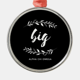 Alpha Chi Omega  Großer Kranz Silbernes Ornament