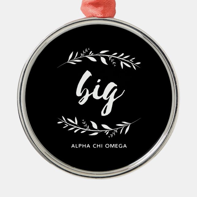 Alpha Chi Omega| Großer Kranz Silbernes Ornament (Vorne)