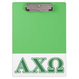 Alpha Chi Omega Grüne Buchstaben Klemmbrett