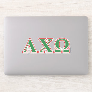 Alpha Chi Omega Grüne und Rote Buchstaben Aufkleber