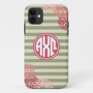Alpha Chi Omega Monogramm Streifenmuster Case-Mate iPhone Hülle